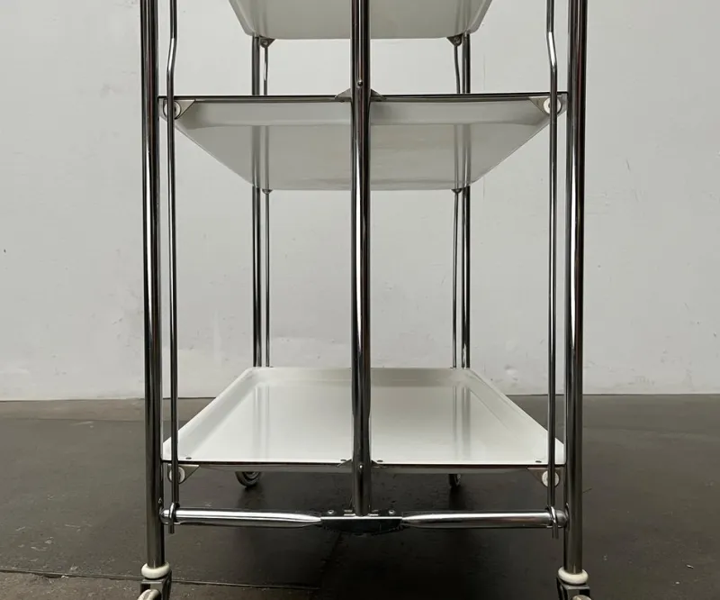 Hot Pamono Vintage German Foldable Service Cart with 3 Trays, 1970s