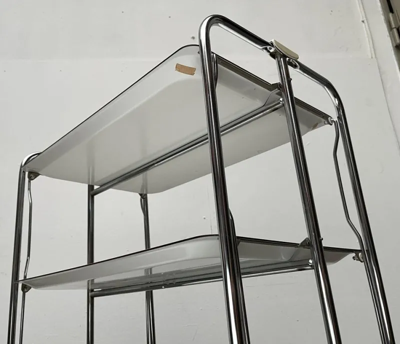 Hot Pamono Vintage German Foldable Service Cart with 3 Trays, 1970s