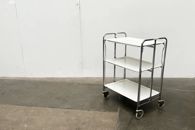 Hot Pamono Vintage German Foldable Service Cart with 3 Trays, 1970s