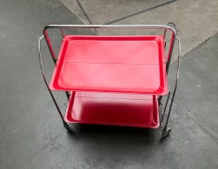 Pamono Vintage German Foldable Service Cart, Housebar or Side Table, 1970s><noscript><img width=