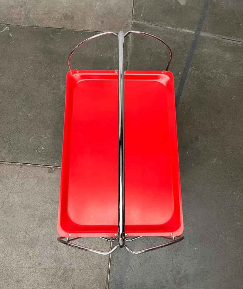 Pamono Vintage German Foldable Service Cart, Housebar or Side Table, 1970s> Serving Bar Carts & Trolleys