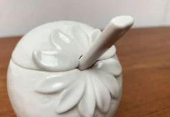 Discount Pamono Vintage German Porcelain Jam Pot with Lid and Spoon from Krömer Porzellan, 1970s, Set of 2
