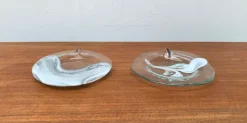 Pamono Vintage German Richartz Art Collection Glass Plate and Bowl by Hans Jürgen Richartz for Mathildenhütte, Solingen, Set of 2