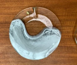 Pamono Vintage German Richartz Art Collection Glass Plate and Bowl by Hans Jürgen Richartz for Mathildenhütte, Solingen, Set of 2