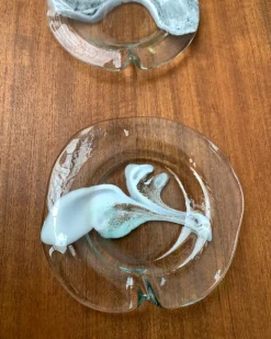 Pamono Vintage German Richartz Art Collection Glass Plate and Bowl by Hans Jürgen Richartz for Mathildenhütte, Solingen, Set of 2