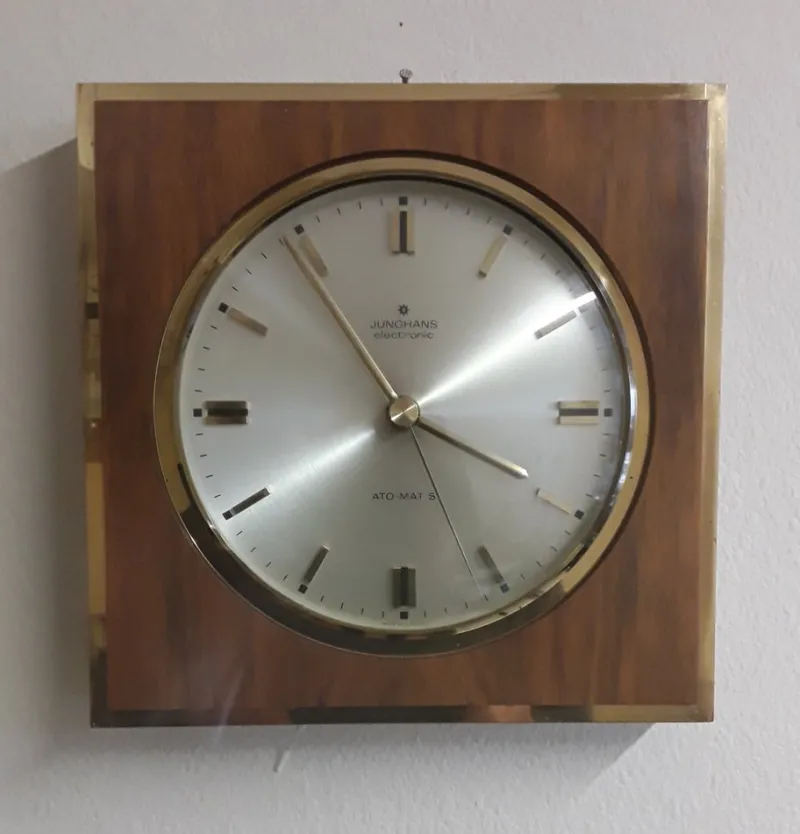 Clearance Pamono Vintage German Wall Clock Ato-Mat S from Junghans, 1960s