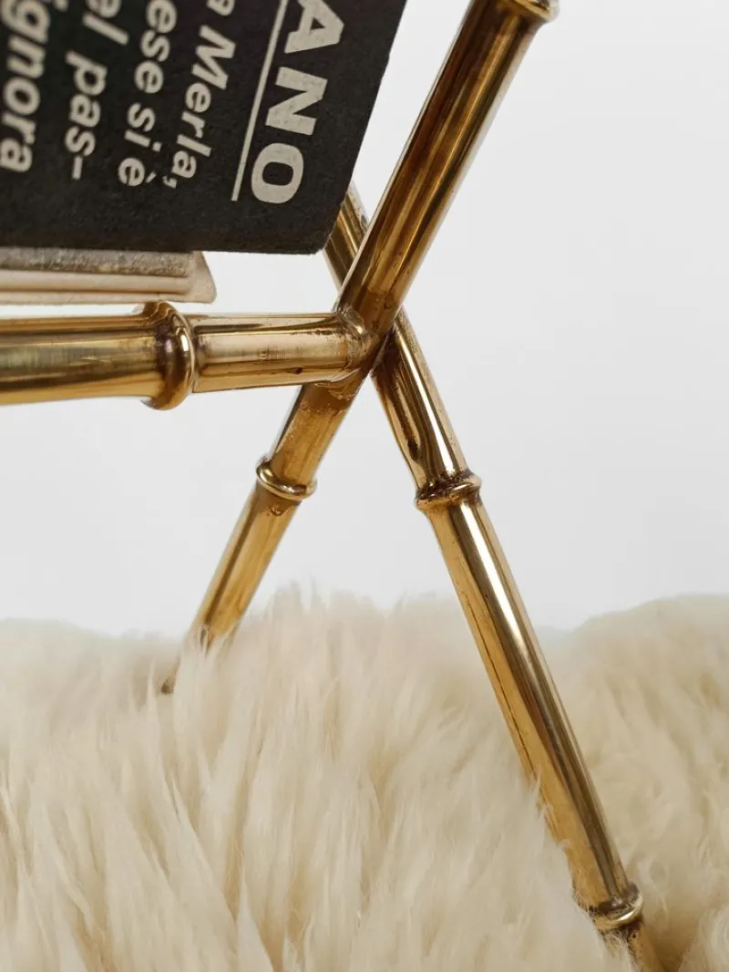 New Pamono Vintage Gilded Brass & Faux Bamboo Magazine Rack, Italy, 1960s