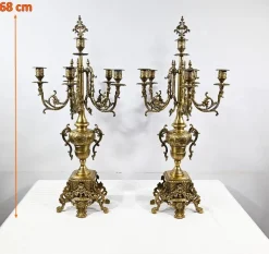 Online Pamono Vintage Gilded Bronze Candleholders, Set of 2