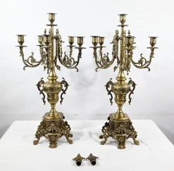 Online Pamono Vintage Gilded Bronze Candleholders, Set of 2