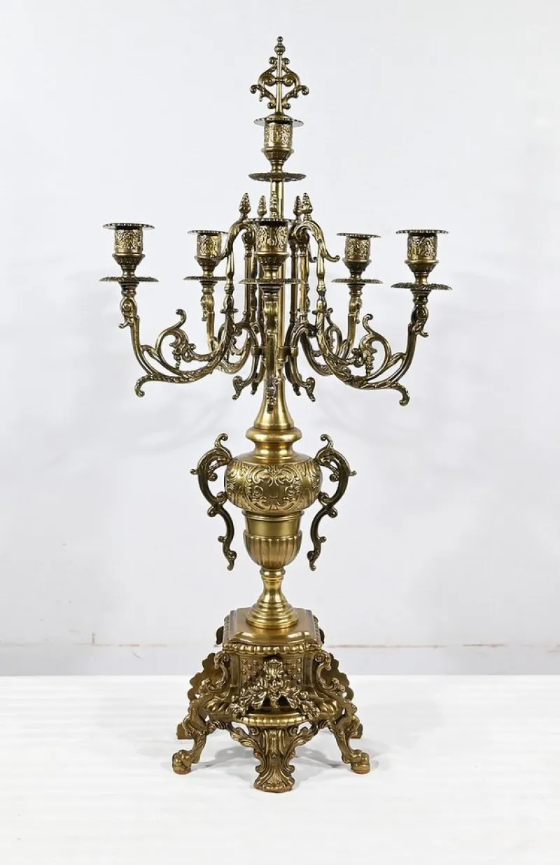 Online Pamono Vintage Gilded Bronze Candleholders, Set of 2
