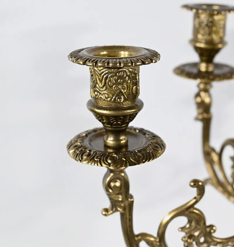 Online Pamono Vintage Gilded Bronze Candleholders, Set of 2