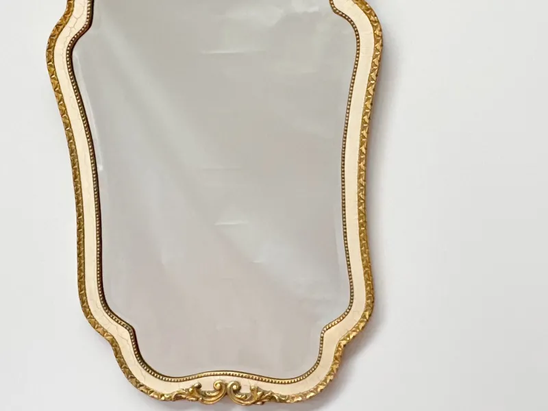 Pamono Vintage Gilt Wood Wall Mirror with Beveled Glass, 1930s> Mirrors