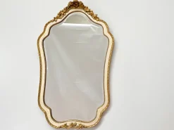 Pamono Vintage Gilt Wood Wall Mirror with Beveled Glass, 1930s><noscript><img width=