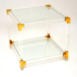 Pamono Vintage Glass and Acrylic Coffee Table, 1970s> Coffee & Side Tables