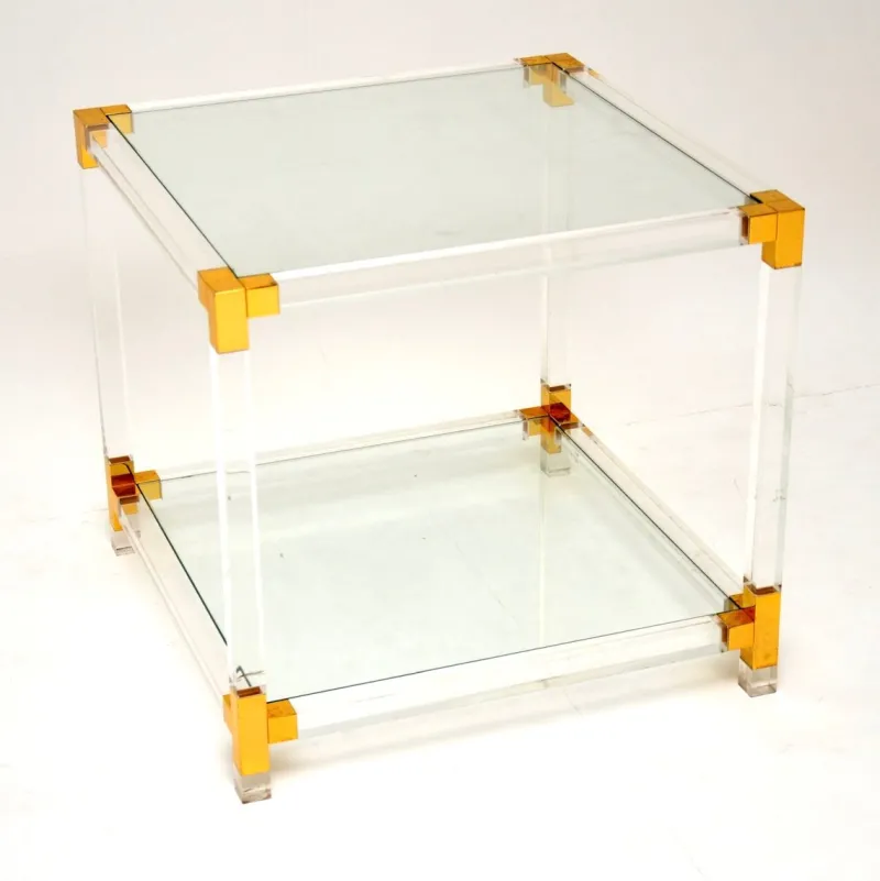 Pamono Vintage Glass and Acrylic Coffee Table, 1970s> Coffee & Side Tables