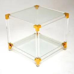 Pamono Vintage Glass and Acrylic Coffee Table, 1970s><noscript><img width=