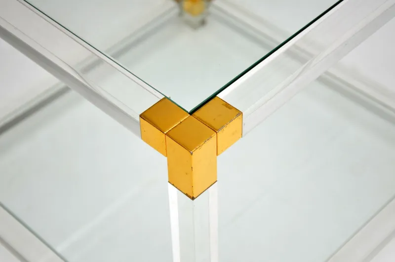 Pamono Vintage Glass and Acrylic Coffee Table, 1970s> Coffee & Side Tables