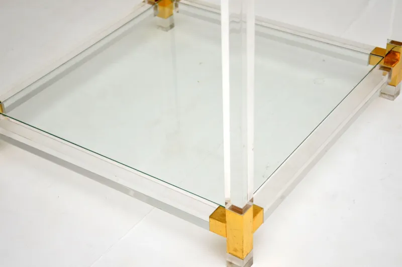 Pamono Vintage Glass and Acrylic Coffee Table, 1970s> Coffee & Side Tables