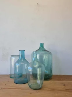 Pamono Vintage Glass Bottles and Vases, 1940s, Set of 4><noscript><img width=
