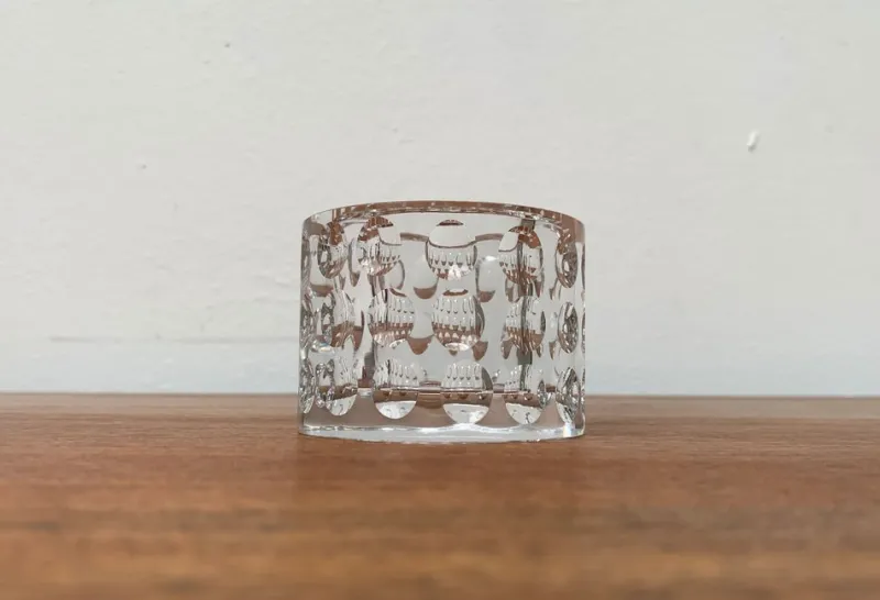 New Pamono Vintage Glass Crystal Candleholder by Oleg Cassini