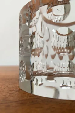 New Pamono Vintage Glass Crystal Candleholder by Oleg Cassini