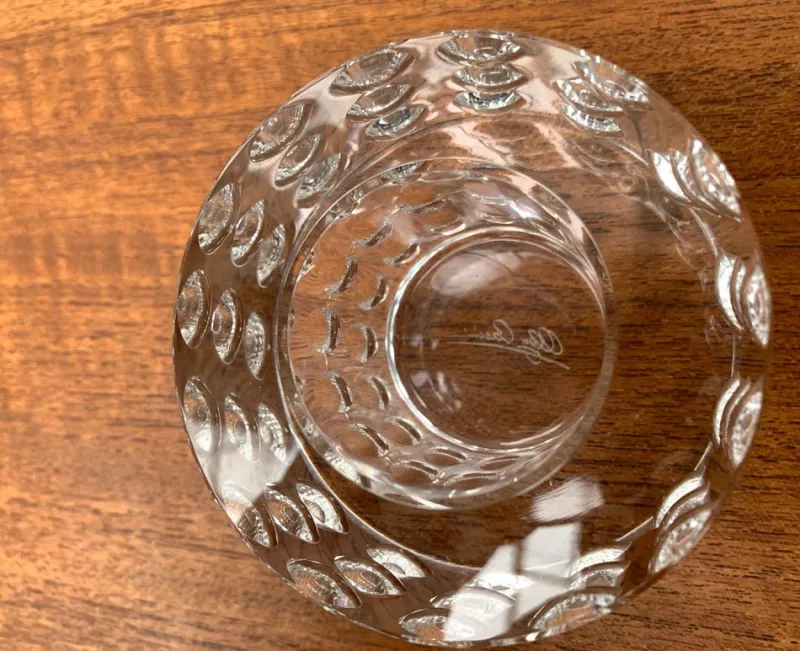 New Pamono Vintage Glass Crystal Candleholder by Oleg Cassini