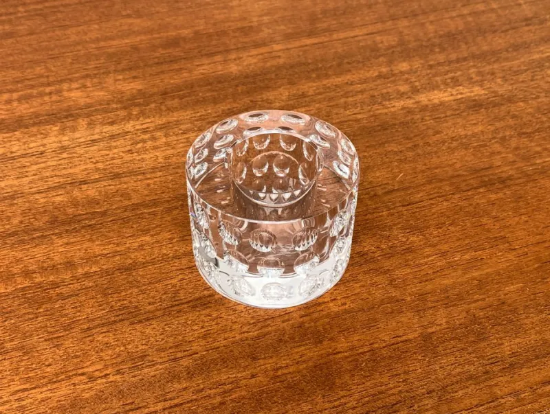 New Pamono Vintage Glass Crystal Candleholder by Oleg Cassini