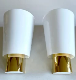 Pamono Vintage Glass Sconces from Limburg, Set of 2> Wall Lights & Sconces