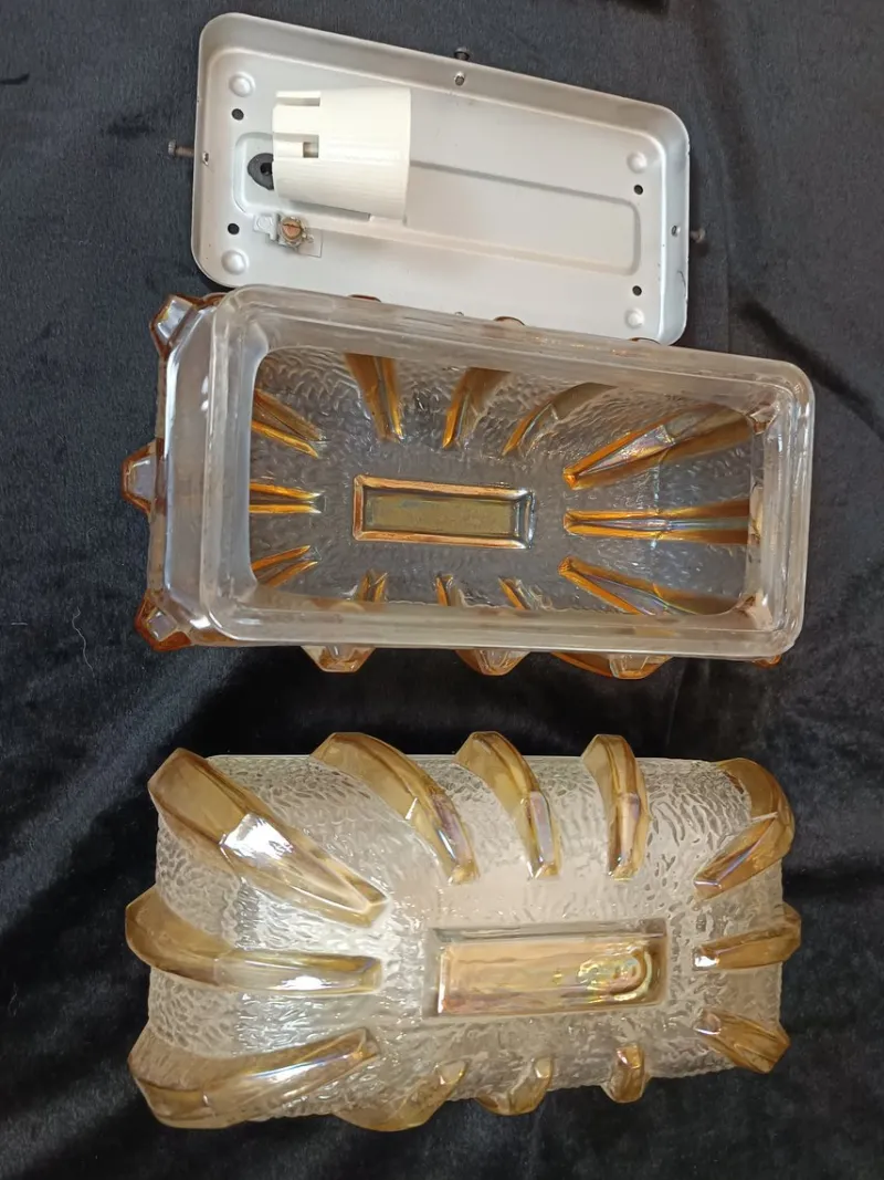 Pamono Vintage Glass Wall Lights, 1970s, Set of 2> Wall Lights & Sconces