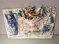 Pamono Vintage Glazed Terracotta Panel by Giulio Guerrieri for San Polo, 1950s><noscript><img width=