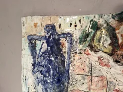 Pamono Vintage Glazed Terracotta Panel by Giulio Guerrieri for San Polo, 1950s><noscript><img width=