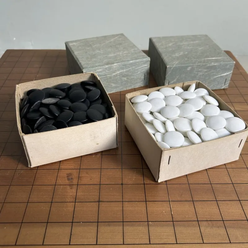 Pamono Vintage Go Game Board Goban Kaya, Japan, 1950s, Set of 3