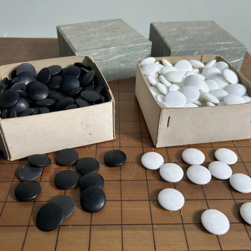 Pamono Vintage Go Game Board Goban Kaya, Japan, 1950s, Set of 3