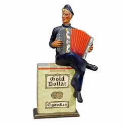 New Pamono Vintage Gold Dollar Cigarettes Advertising Sculptur,e 1950s