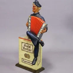 New Pamono Vintage Gold Dollar Cigarettes Advertising Sculptur,e 1950s
