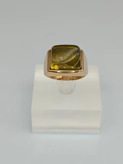 Best Pamono Vintage Gold Ring with Amber, 1966