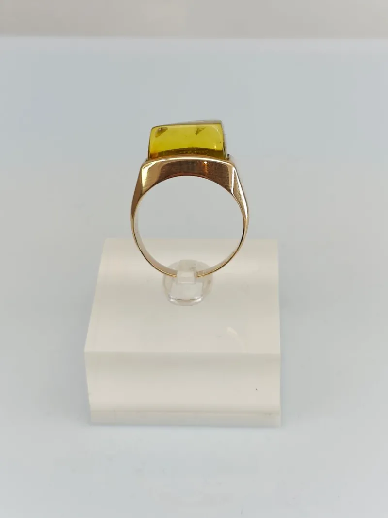 Best Pamono Vintage Gold Ring with Amber, 1966