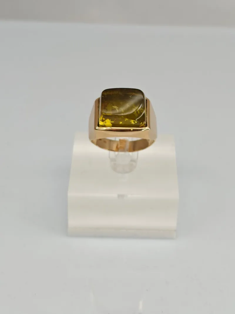 Best Pamono Vintage Gold Ring with Amber, 1966