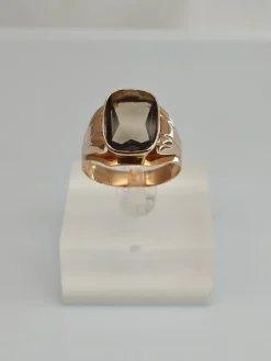 Pamono Vintage Gold Ring with Quartz, 1966><noscript><img width=
