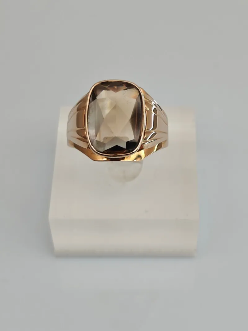Pamono Vintage Gold Ring with Quartz, 1966> Rings