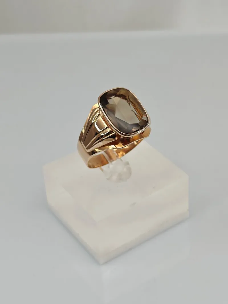 Pamono Vintage Gold Ring with Quartz, 1966> Rings