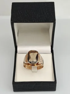 Pamono Vintage Gold Ring with Quartz, 1966><noscript><img width=