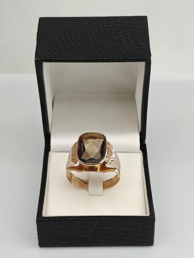 Pamono Vintage Gold Ring with Quartz, 1966> Rings