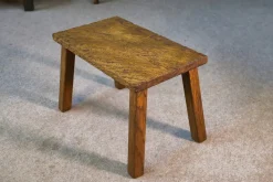 Pamono Vintage Gouged Side Table in Oak, 1960s