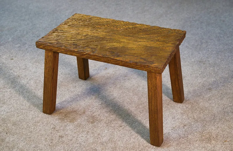 Pamono Vintage Gouged Side Table in Oak, 1960s