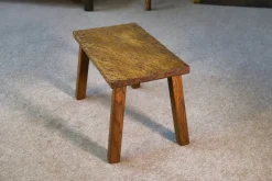 Pamono Vintage Gouged Side Table in Oak, 1960s