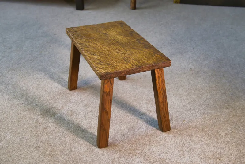 Pamono Vintage Gouged Side Table in Oak, 1960s