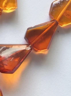 Pamono Vintage Graduated Facet Cut Natural Amber Butterscotch Large Pendant Necklace