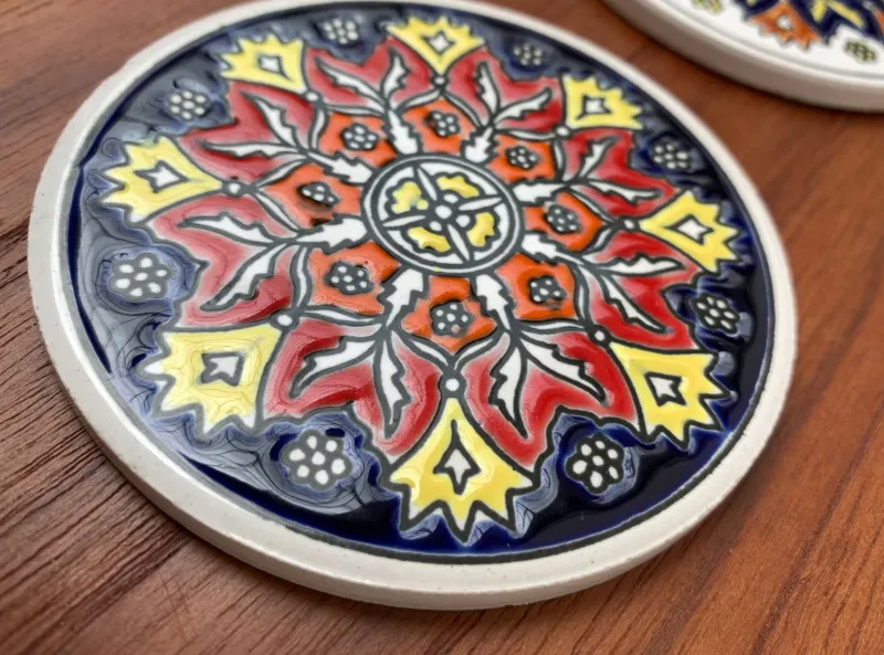 Online Pamono Vintage Greek Ceramic Handmade Coaster from Lito Niarchos, Set of 13