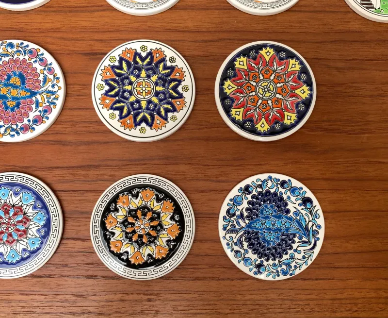 Online Pamono Vintage Greek Ceramic Handmade Coaster from Lito Niarchos, Set of 13